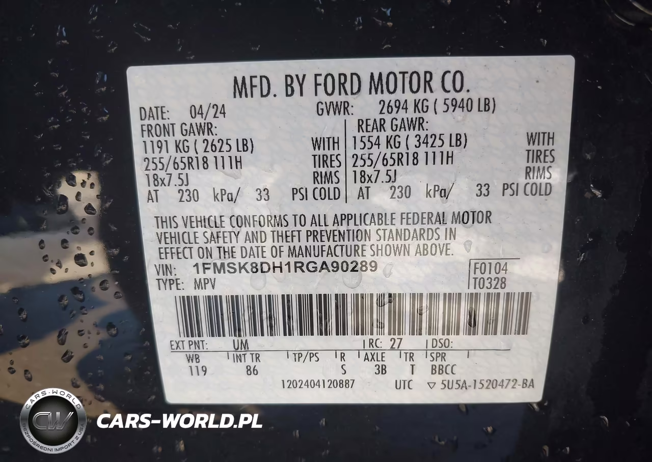 2024 Ford Explorer Xlt VIN:1FMSK8DH1RGA90289 - 9