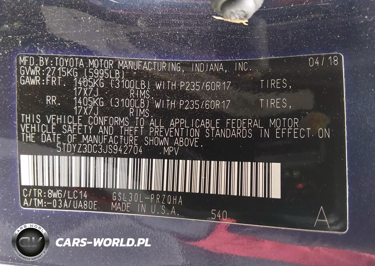2018 Toyota Sienna Xle 8 Passenger VIN:5TDYZ3DC3JS942704 - 9
