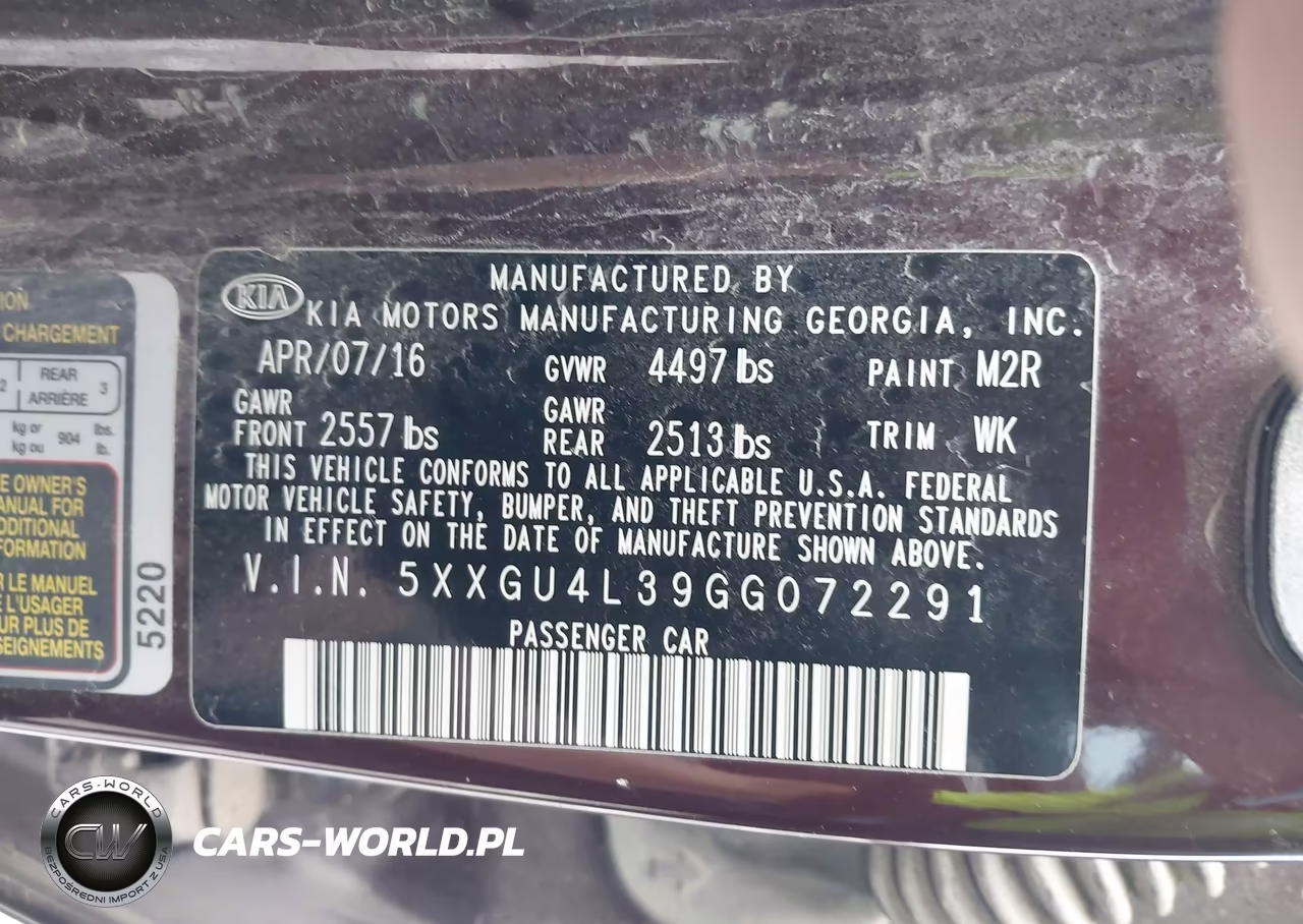 2016 Kia Optima Ex VIN:5XXGU4L39GG072291 - 9