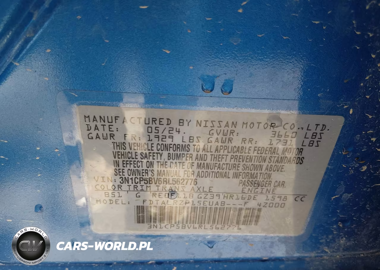 2024 Nissan Kicks S Xtronic Cvt VIN:3N1CP5BV6RL562776 - 9