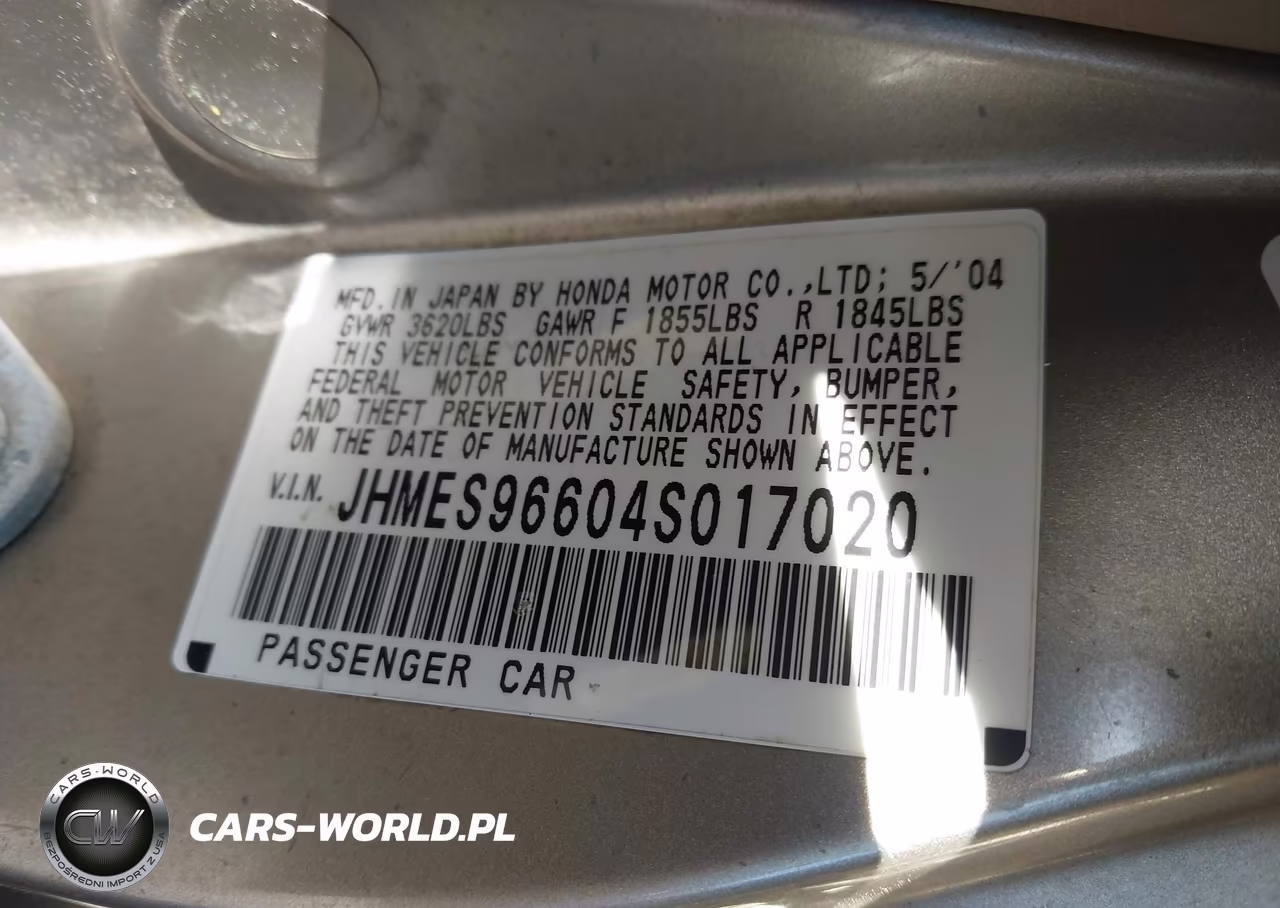 2004 Honda Civic Hybrid VIN:JHMES96604S017020 - 9