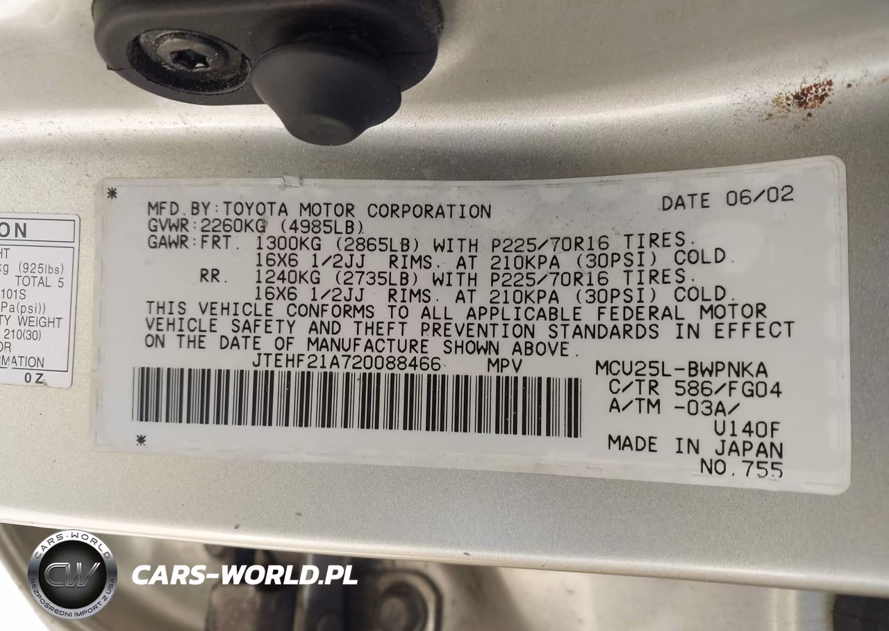 2002 Toyota Highlander V6 VIN:JTEHF21A720088466 - 9