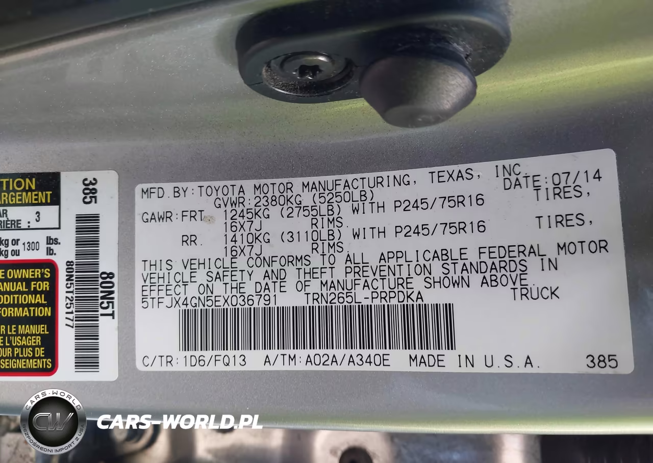 2014 Toyota Tacoma Prerunner VIN:5TFJX4GN5EX036791 - 9