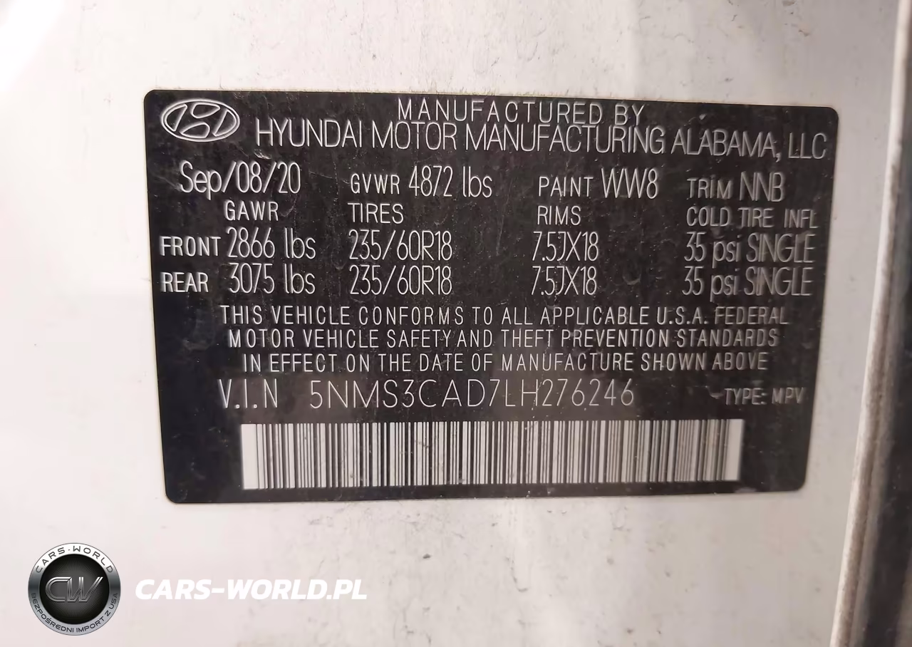 2020 Hyundai Santa Fe Sel VIN:5NMS3CAD7LH276246 - 9