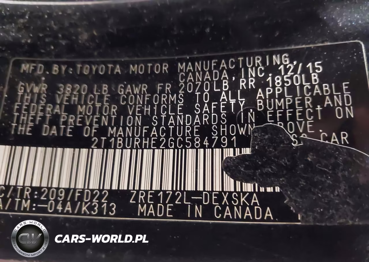 2016 Toyota Corolla S W-Special Edition Pkg VIN:2T1BURHE2GC584791 - 9