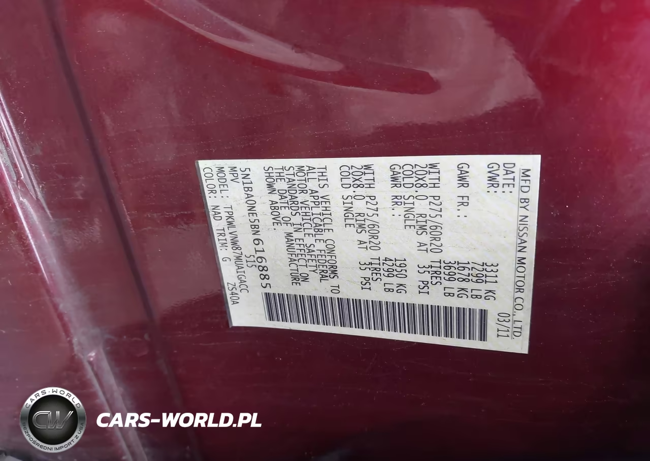 2011 Nissan Armada Platinum VIN:5N1BA0NE5BN616885 - 9
