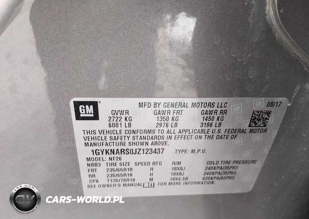 2018 Cadillac Xt5 Standard VIN:1GYKNARS0JZ123437 - 9
