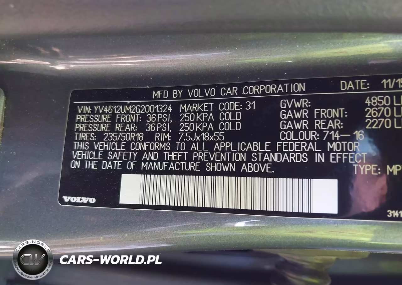 2016 Volvo S60 Cross Country T5 Platinum VIN:YV4612UM2G2001324 - 9