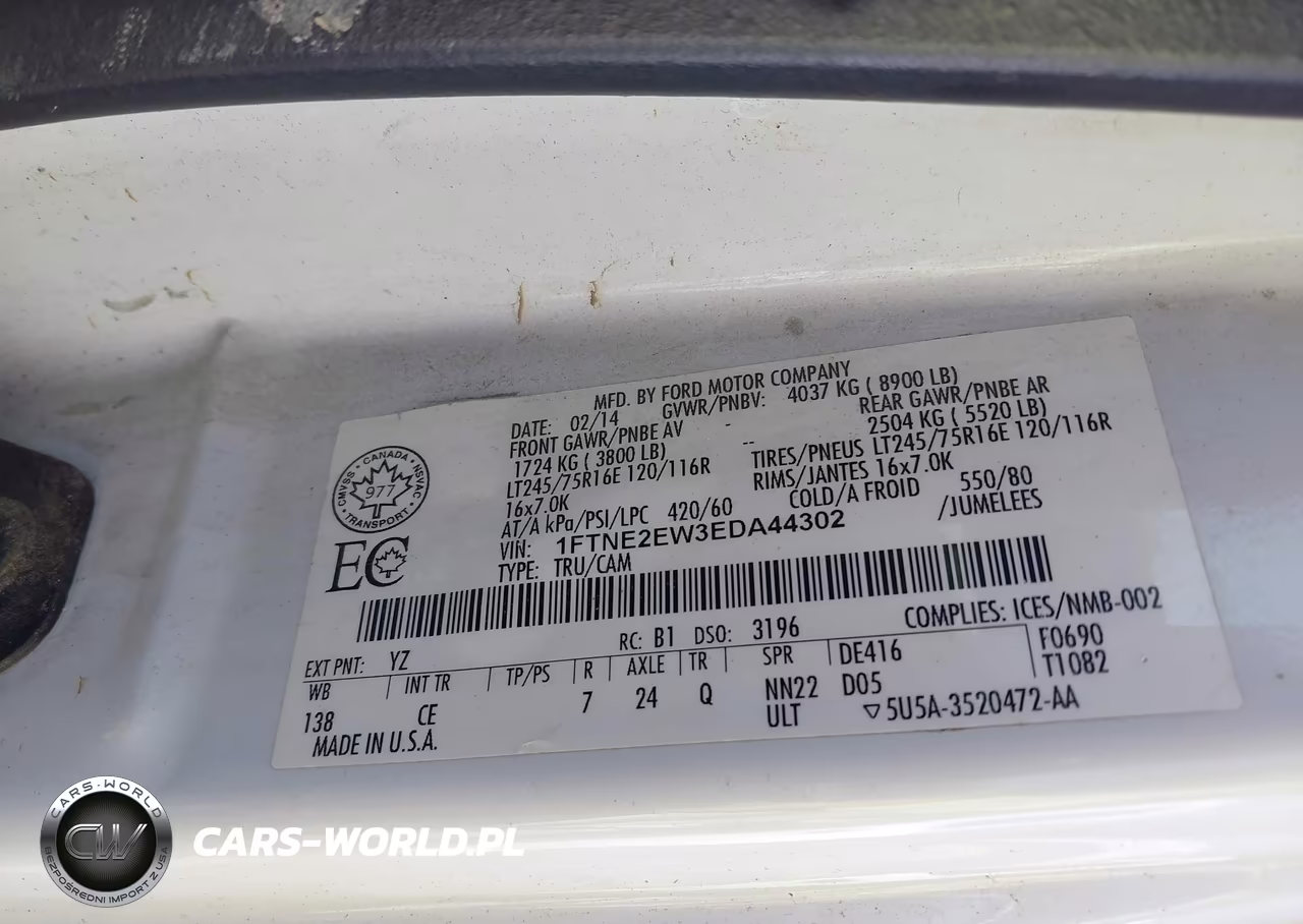 2014 Ford E-250 Commercial VIN:1FTNE2EW3EDA44302 - 9