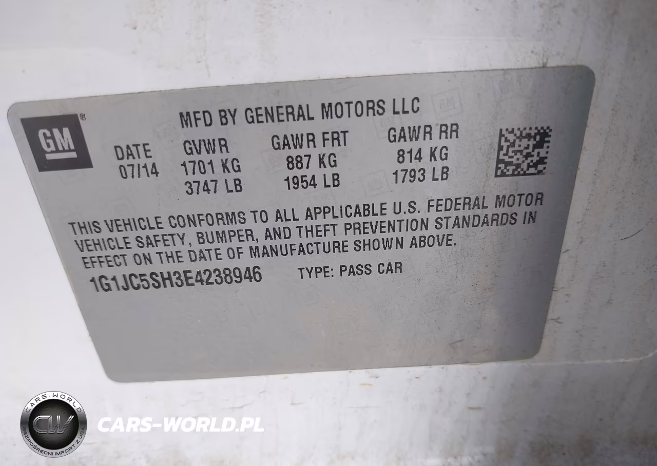 2014 Chevrolet Sonic Lt Auto VIN:1G1JC5SH3E4238946 - 9