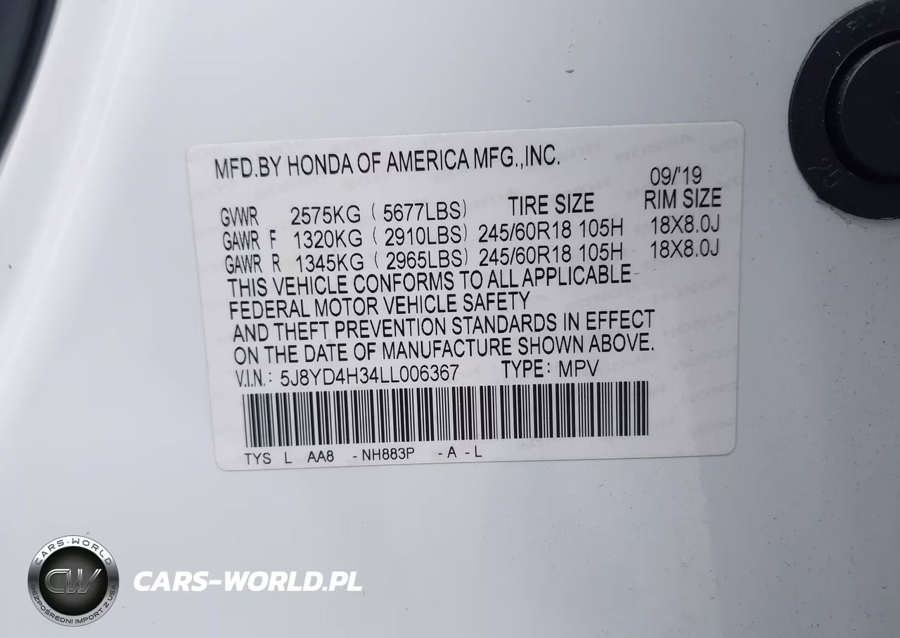 2020 Acura Mdx Standard VIN:5J8YD4H34LL006367 - 9