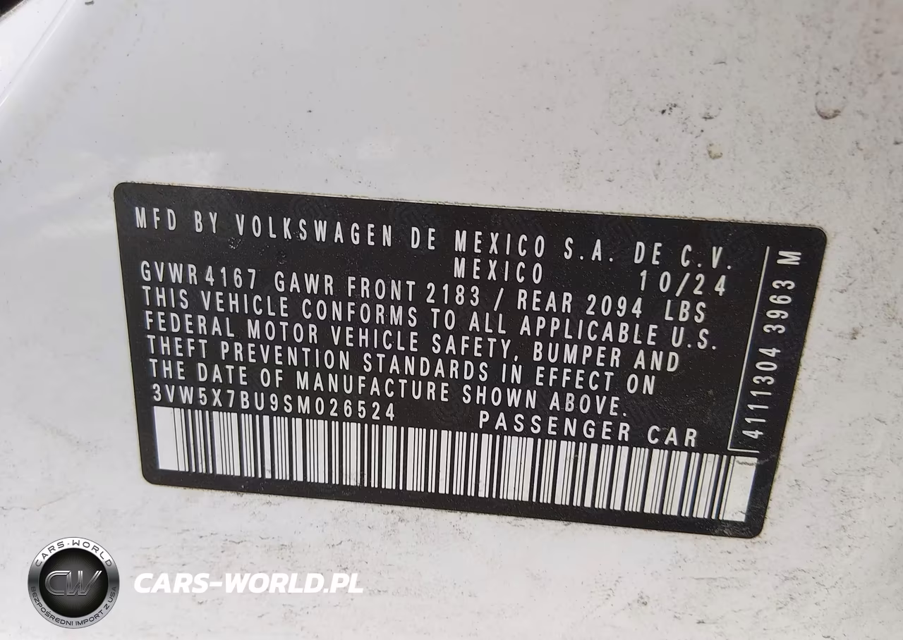 2025 Volkswagen Jetta 1.5T S VIN:3VW5X7BU9SM026524 - 9