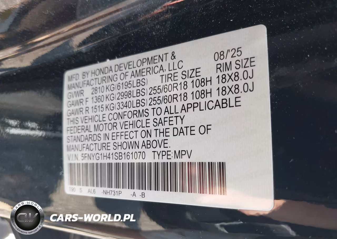 2025 Honda Pilot Ex-L VIN:5FNYG1H41SB161070 - 9