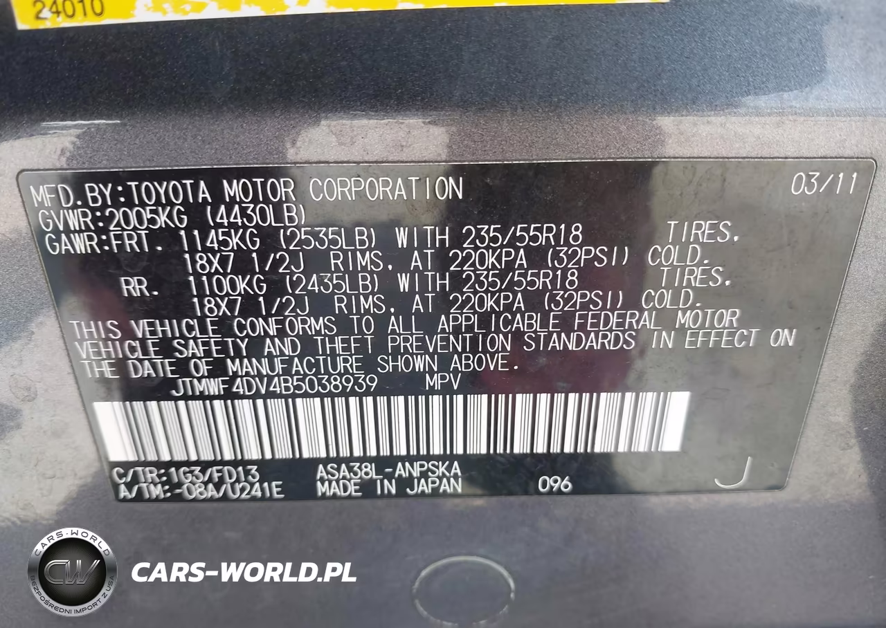 2011 Toyota Rav4 Sport VIN:JTMWF4DV4B5038939 - 9