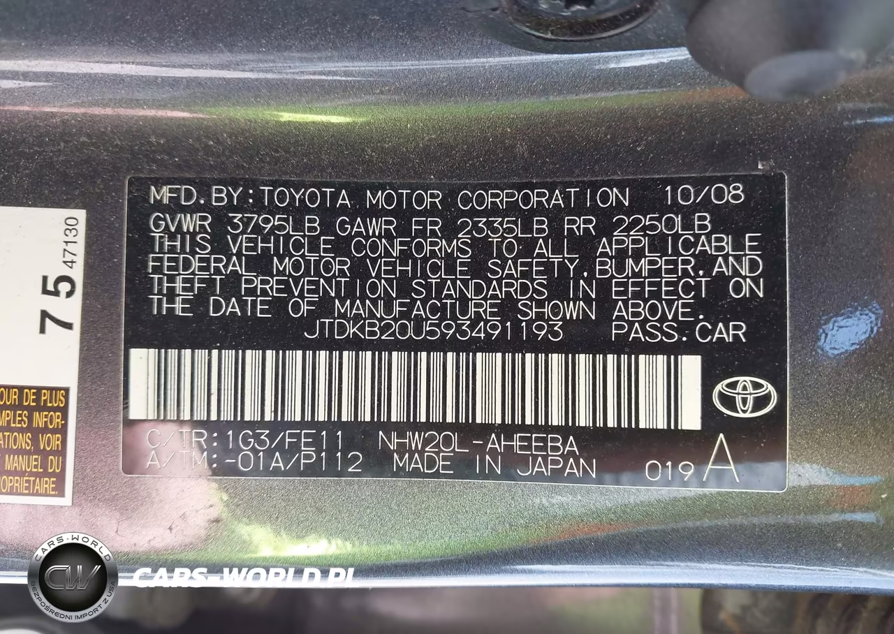 2009 Toyota Prius VIN:JTDKB20U593491193 - 9