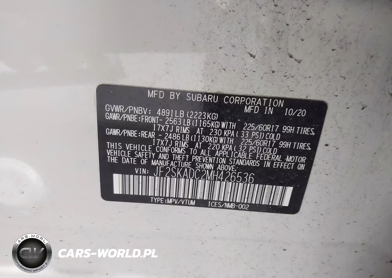 2021 Subaru Forester VIN:JF2SKADC2MH426536 - 9