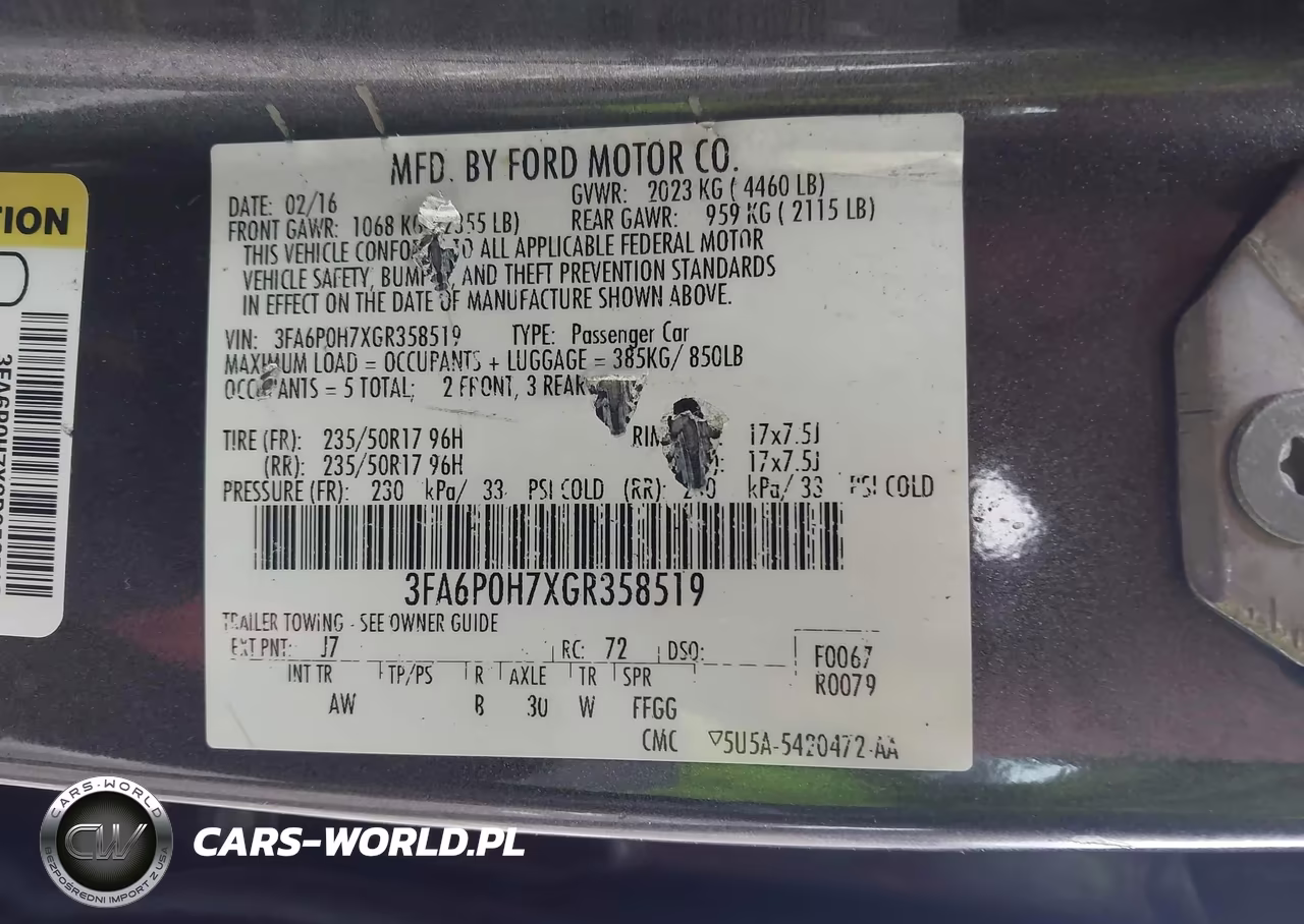 2016 Ford Fusion Se VIN:3FA6P0H7XGR358519 - 9