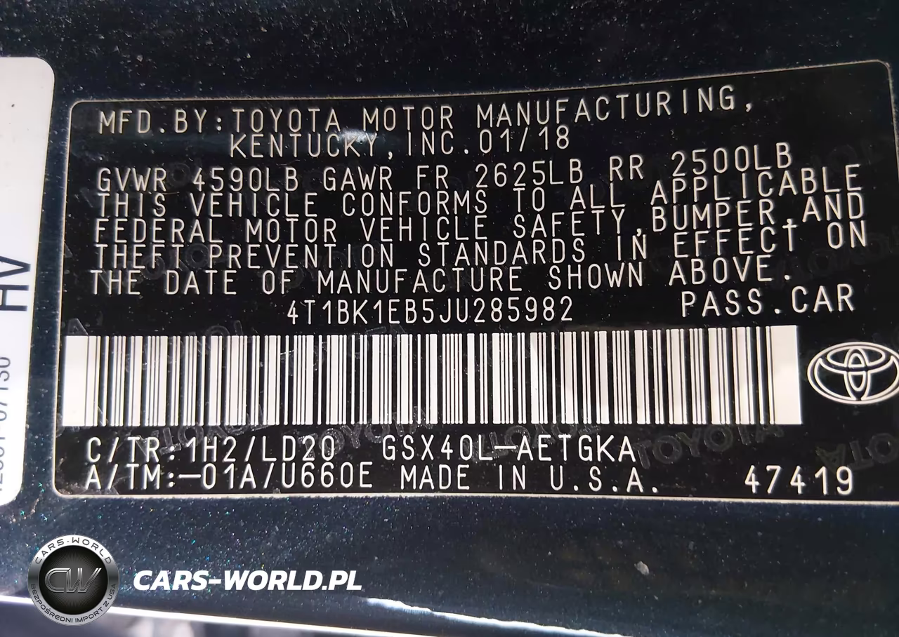 2018 Toyota Avalon Xle VIN:4T1BK1EB5JU285982 - 9