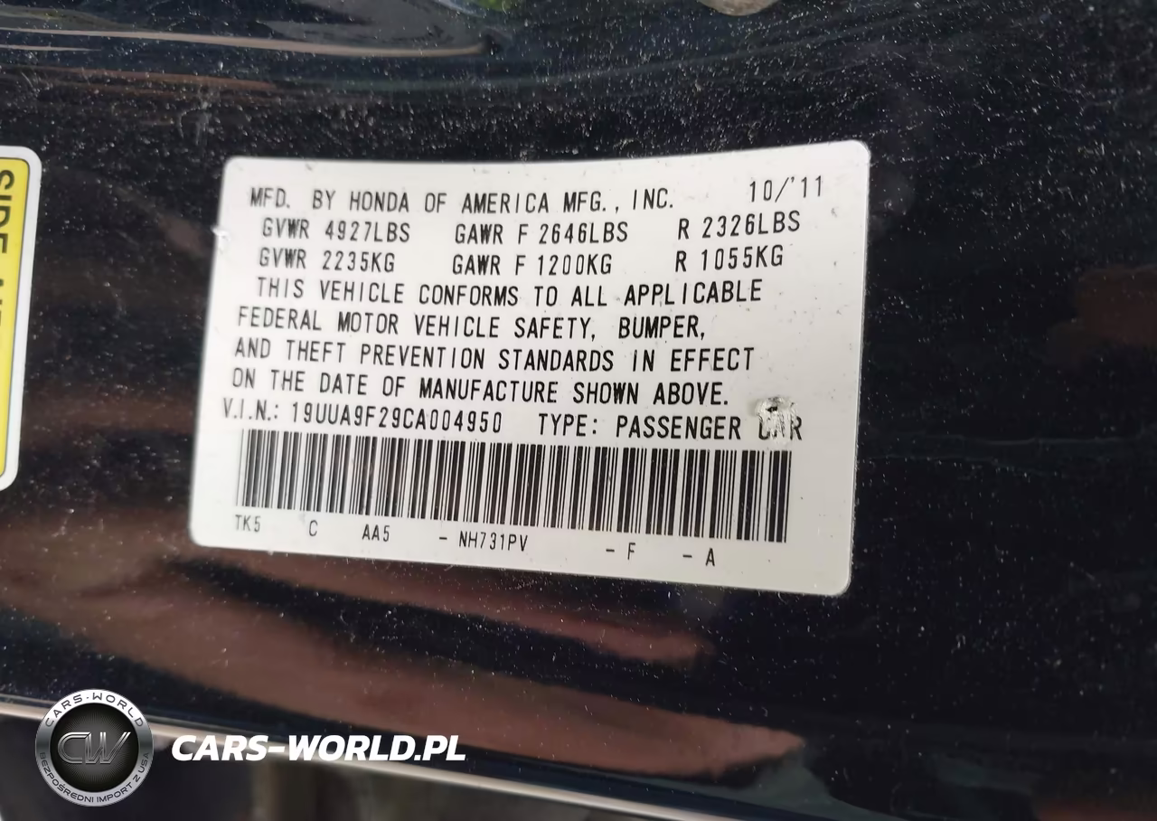 2012 Acura Tl 3.7 VIN:19UUA9F29CA004950 - 9