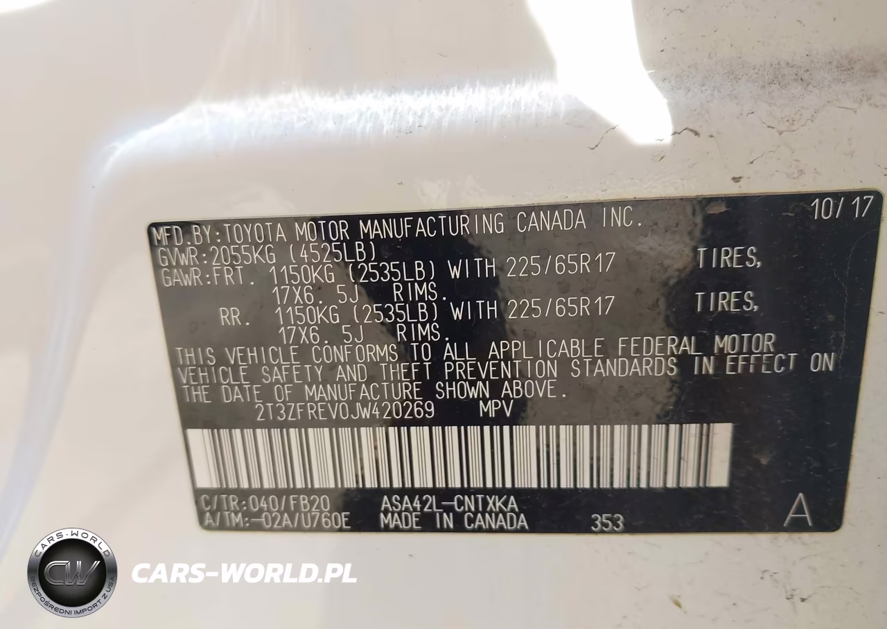 2018 Toyota Rav4 Le VIN:2T3ZFREV0JW420269 - 9