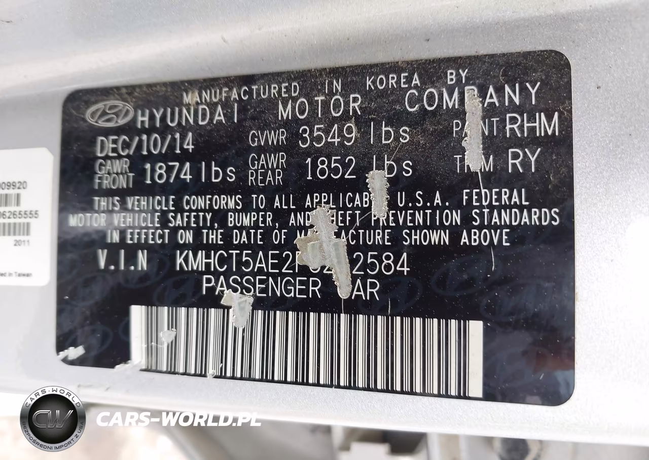 2015 Hyundai Accent Gs VIN:KMHCT5AE2FU212584 - 9