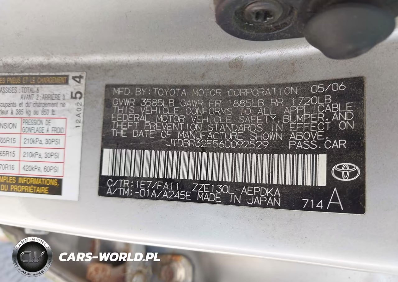 2006 Toyota Corolla Ce VIN:JTDBR32E560092529 - 9