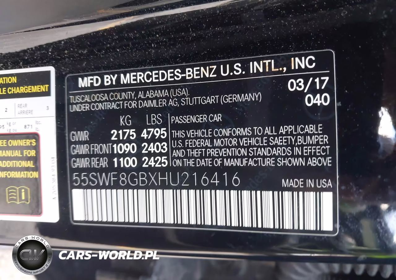 2017 Mercedes-Benz Amg C 63 VIN:55SWF8GBXHU216416 - 9
