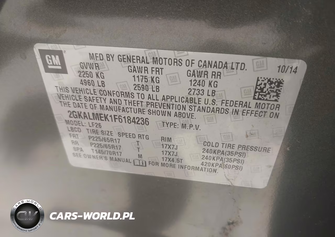 2015 GMC Terrain Sle-1 VIN:2GKALMEK1F6184236 - 9