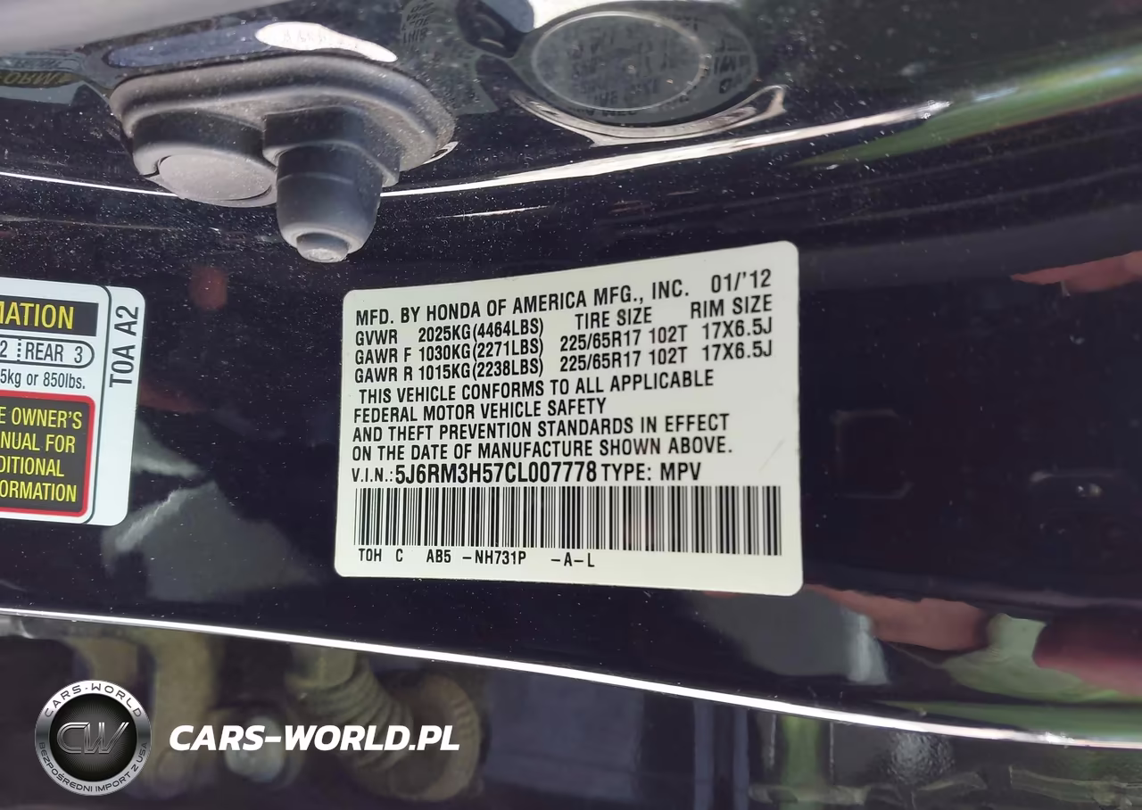 2012 Honda Cr-V Ex VIN:5J6RM3H57CL007778 - 9