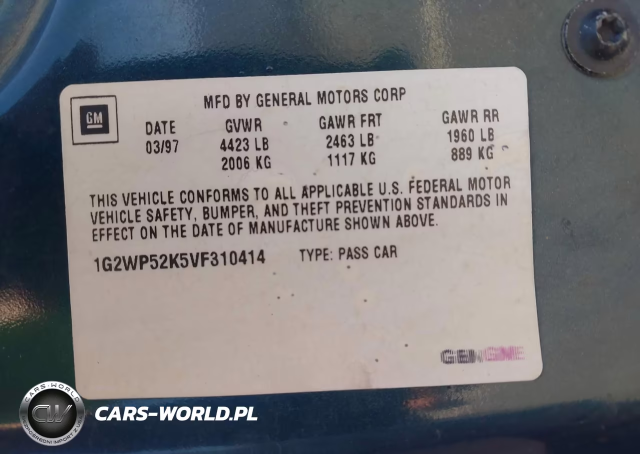 1997 Pontiac Grand Prix Gt VIN:1G2WP52K5VF310414 - 9