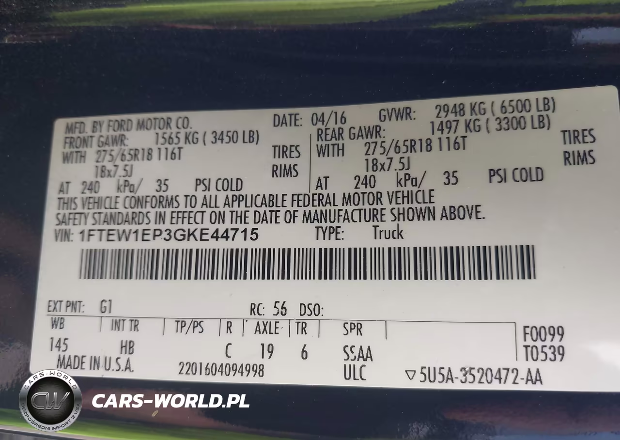 2016 Ford F-150 Lariat VIN:1FTEW1EP3GKE44715 - 9