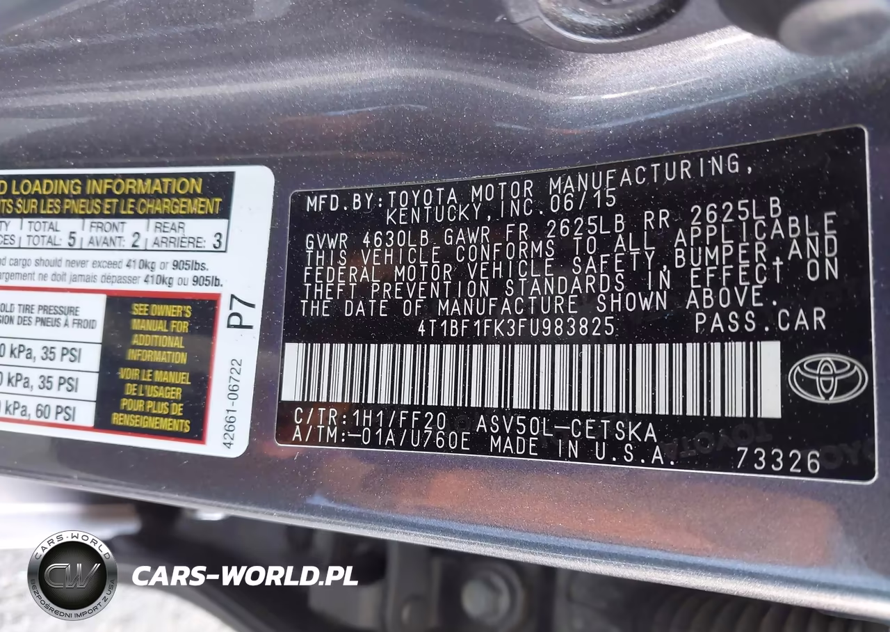 2015 Toyota Camry Se VIN:4T1BF1FK3FU983825 - 9