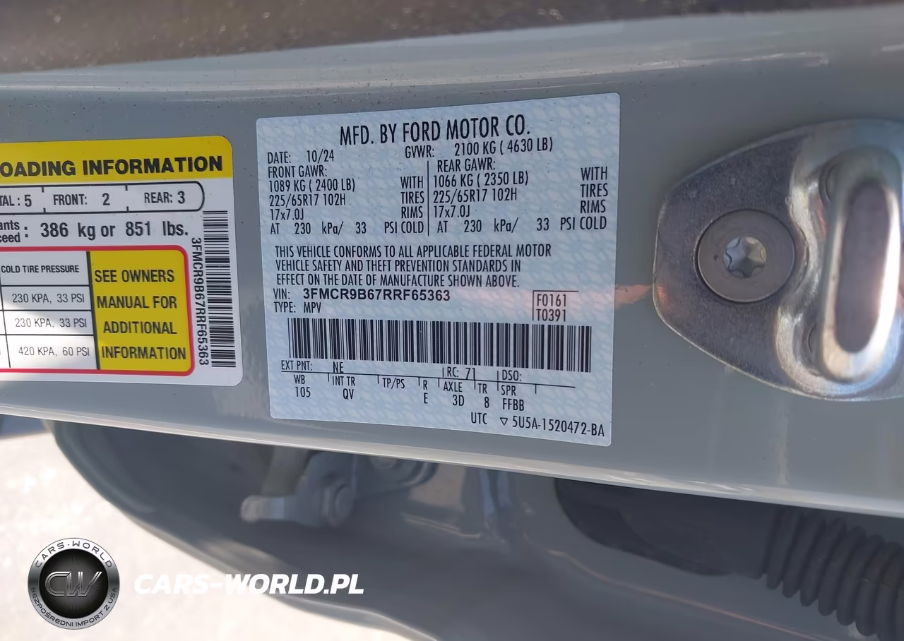 2024 Ford Bronco Sport Big Bend VIN:3FMCR9B67RRF65363 - 9