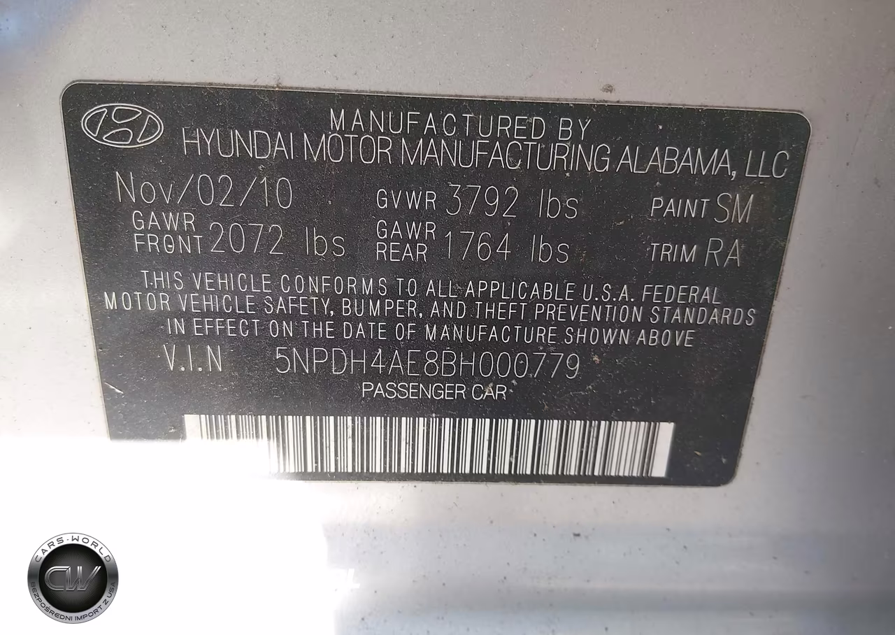 2011 Hyundai Elantra Limited VIN:5NPDH4AE8BH000779 - 9