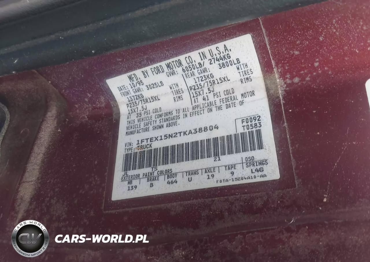 1996 Ford F150 VIN:1FTEX15N2TKA38804 - 9