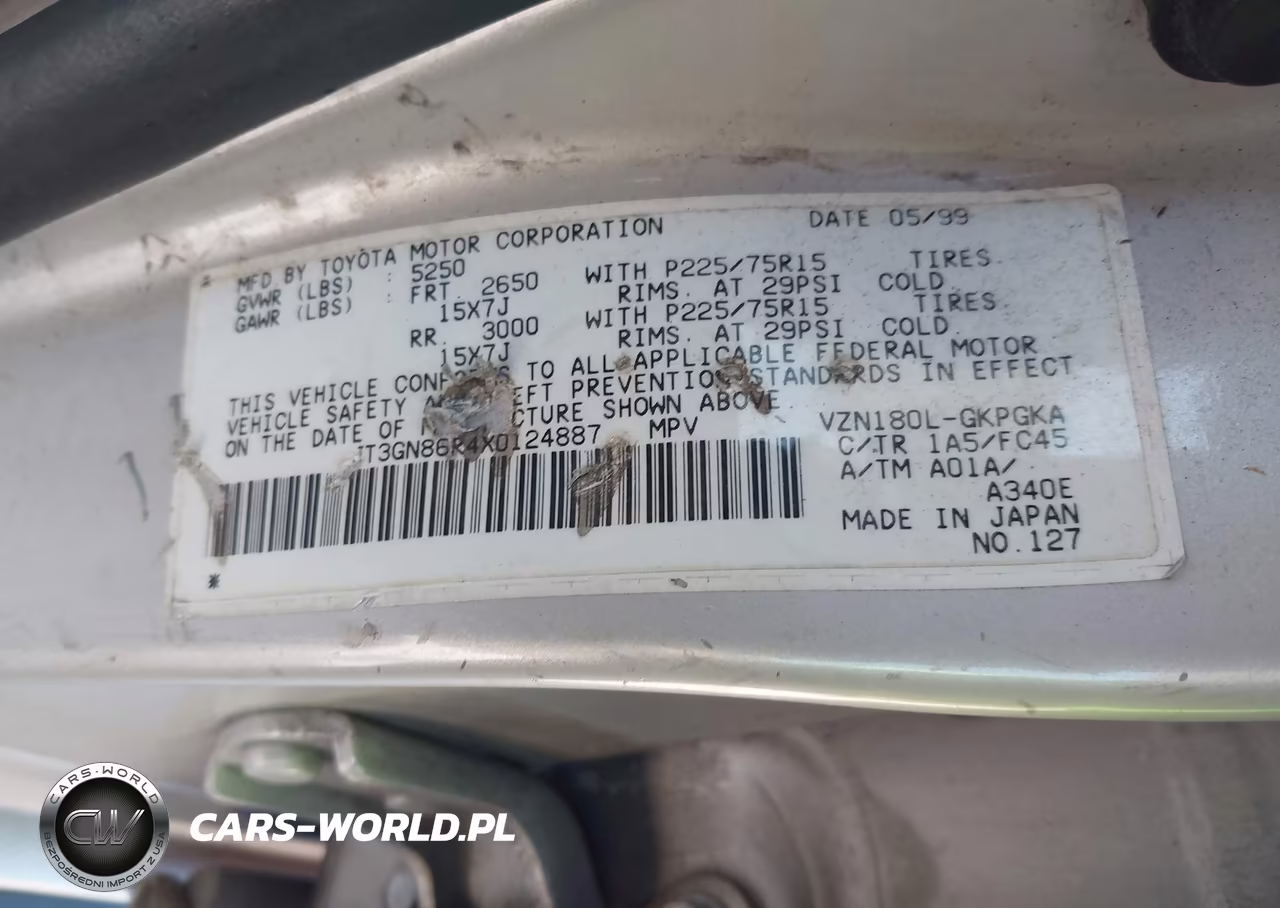 1999 Toyota 4Runner Sr5 V6 VIN:JT3GN86R4X0124887 - 9