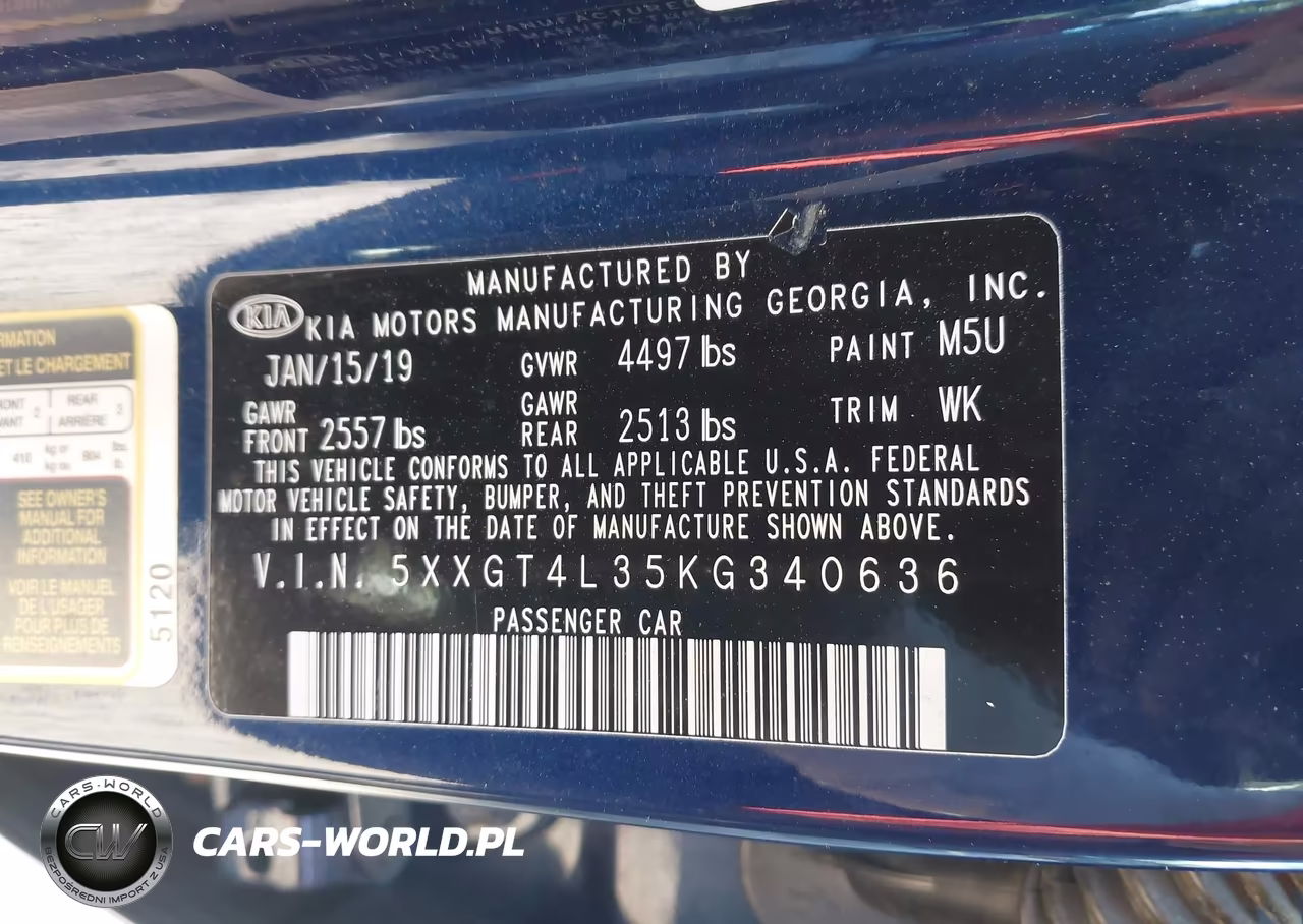 2019 Kia Optima Lx VIN:5XXGT4L35KG340636 - 9