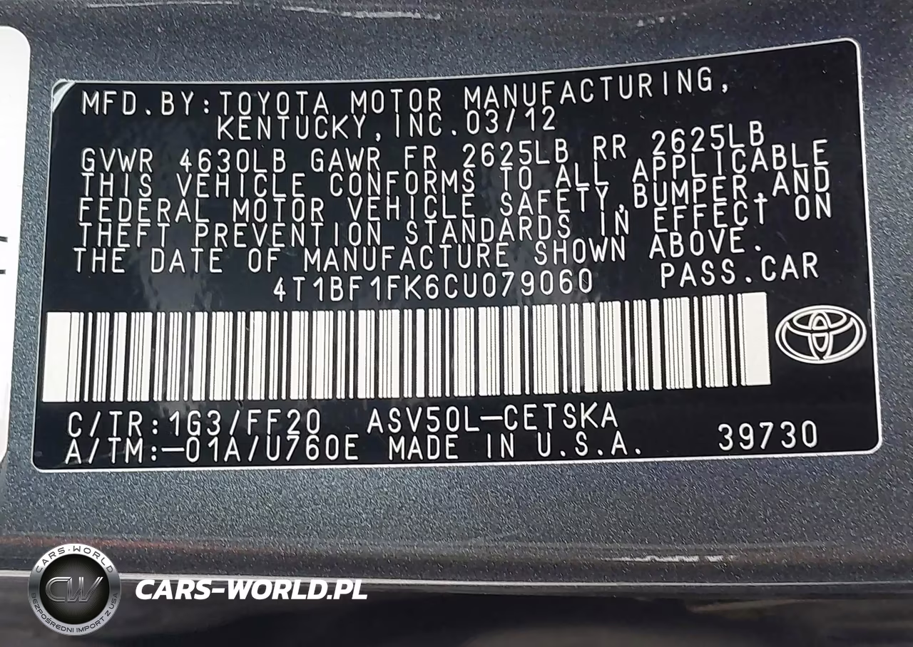 2012 Toyota Camry Se VIN:4T1BF1FK6CU079060 - 9