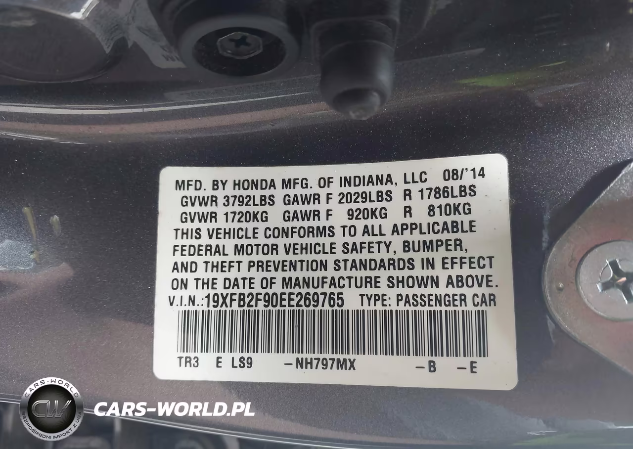 2014 Honda Civic Ex-L VIN:19XFB2F90EE269765 - 9