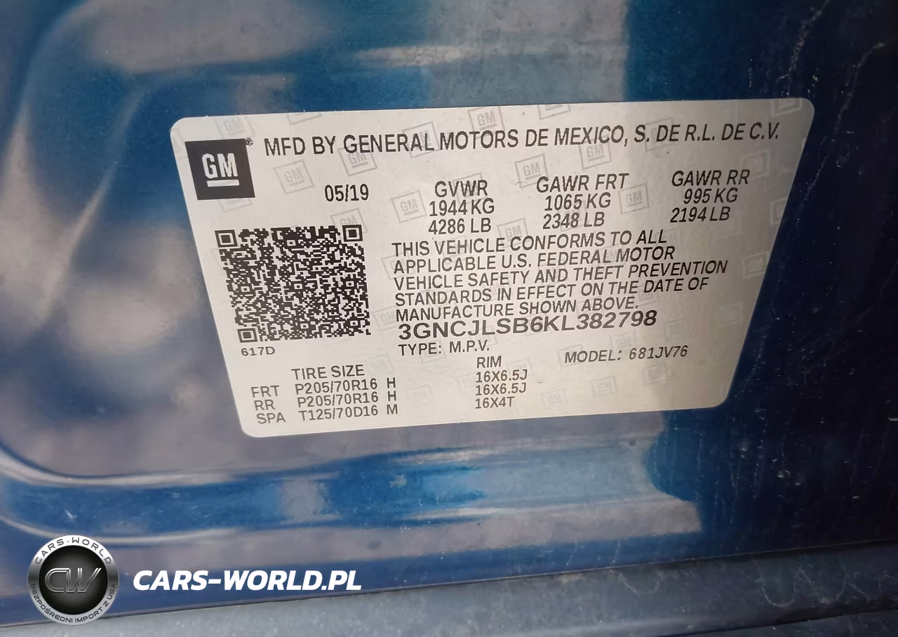 2019 Chevrolet Trax Lt VIN:3GNCJLSB6KL382798 - 9