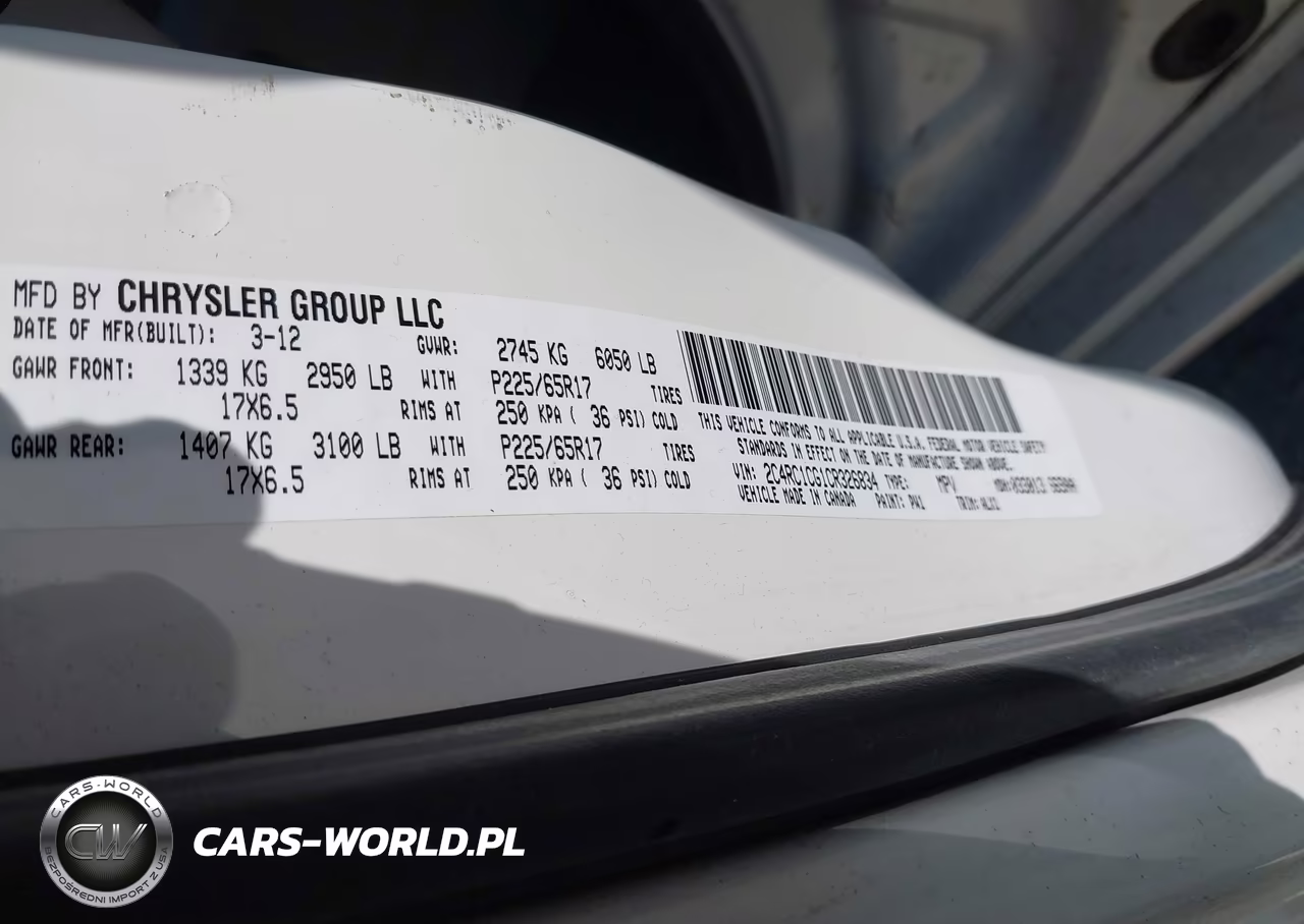 2012 Chrysler Town & Country Touring-L VIN:2C4RC1CG1CR326834 - 9