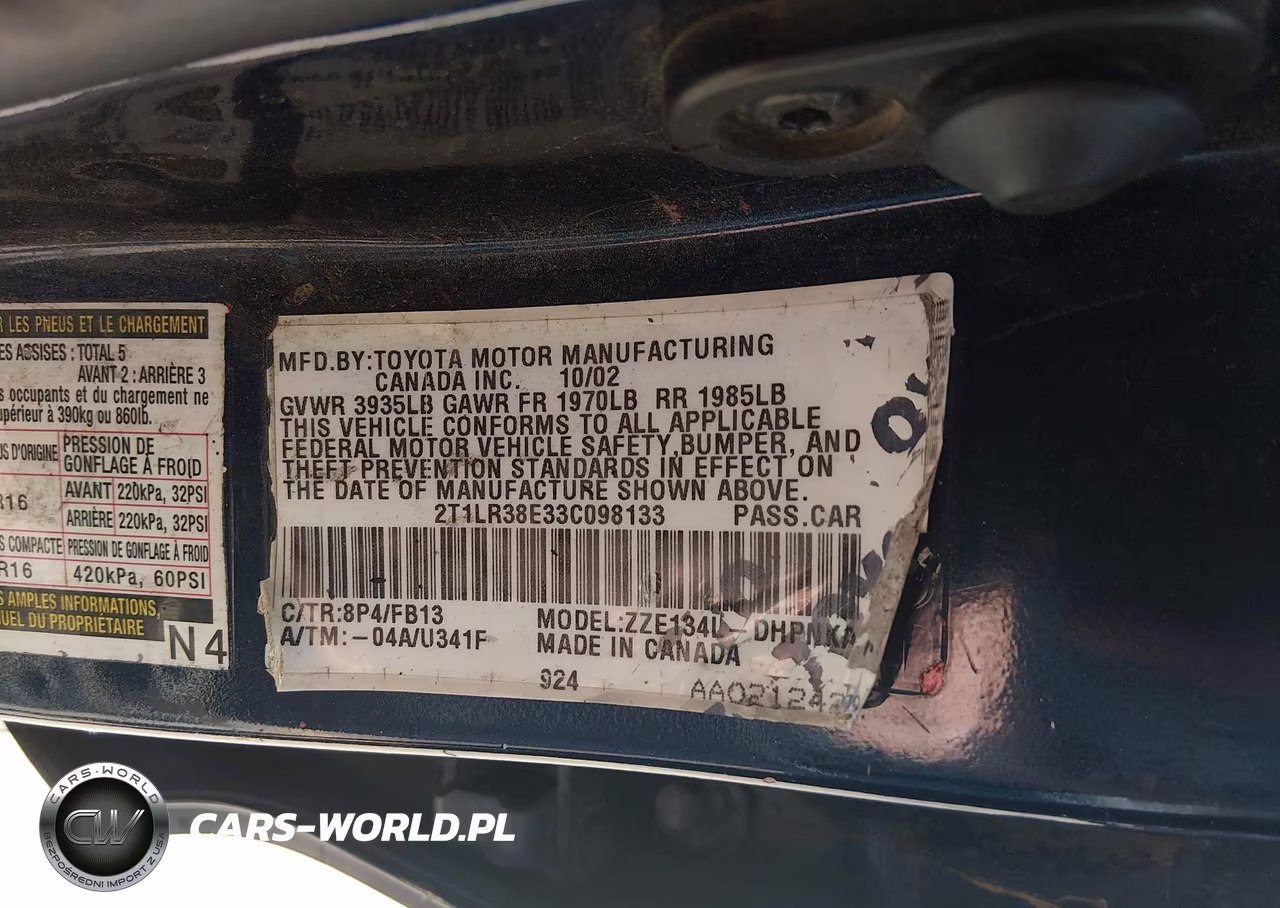 2003 Toyota Matrix Xr VIN:2T1LR38E33C098133 - 9