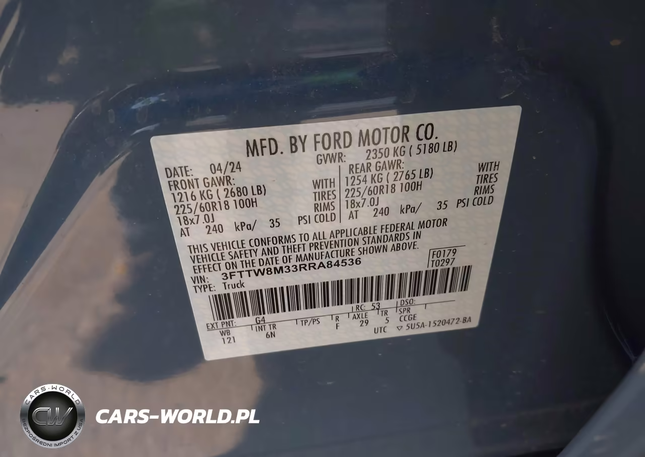 2024 Ford Maverick Lariat VIN:3FTTW8M33RRA84536 - 9