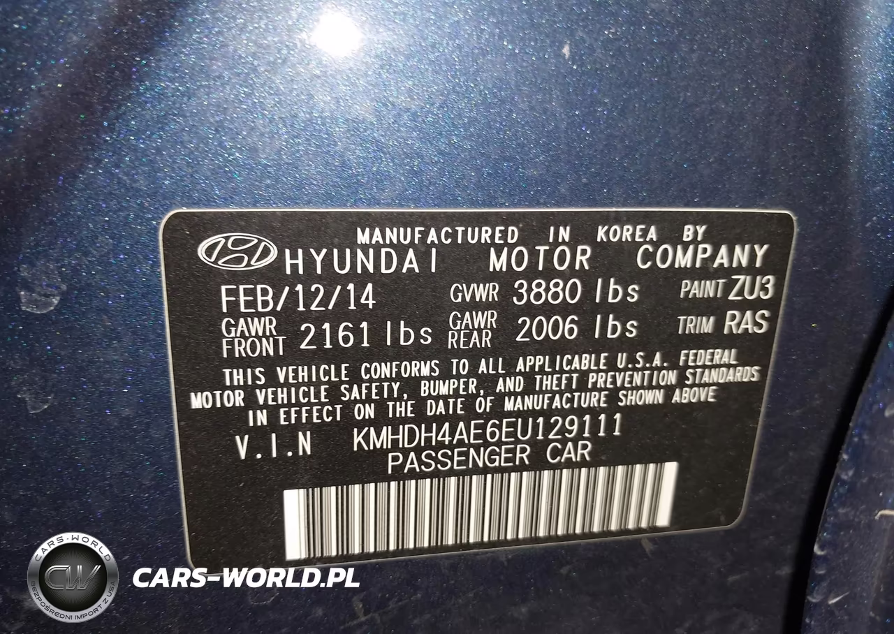 2014 Hyundai Elantra Limited VIN:KMHDH4AE6EU129111 - 9