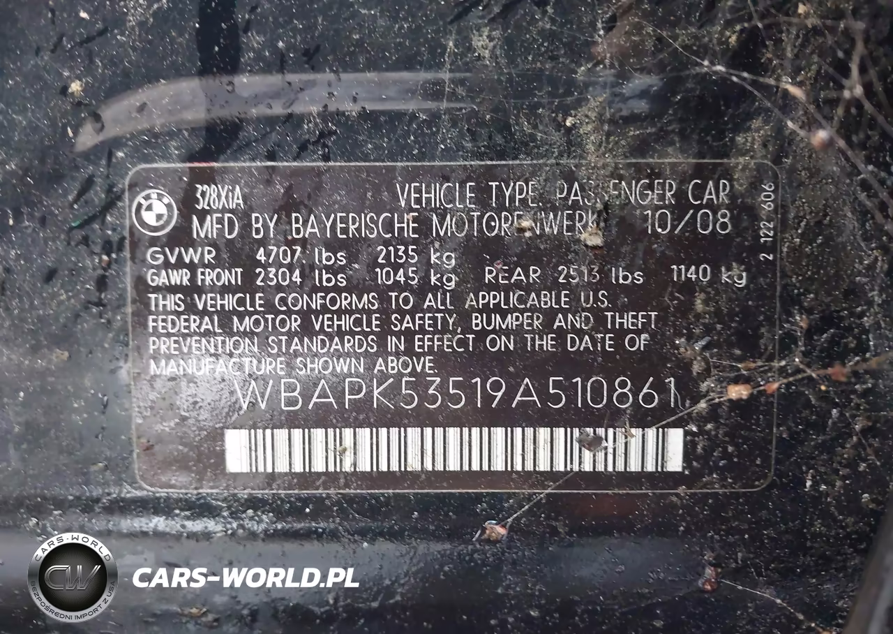 2009 BMW 328I xDrive VIN:WBAPK53519A510861 - 9
