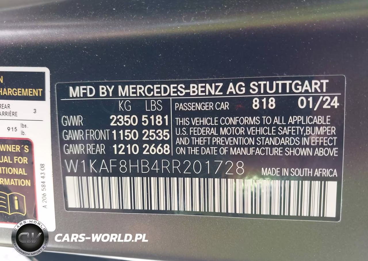 2024 Mercedes-Benz Amg C 43 4Matic VIN:W1KAF8HB4RR201728 - 9