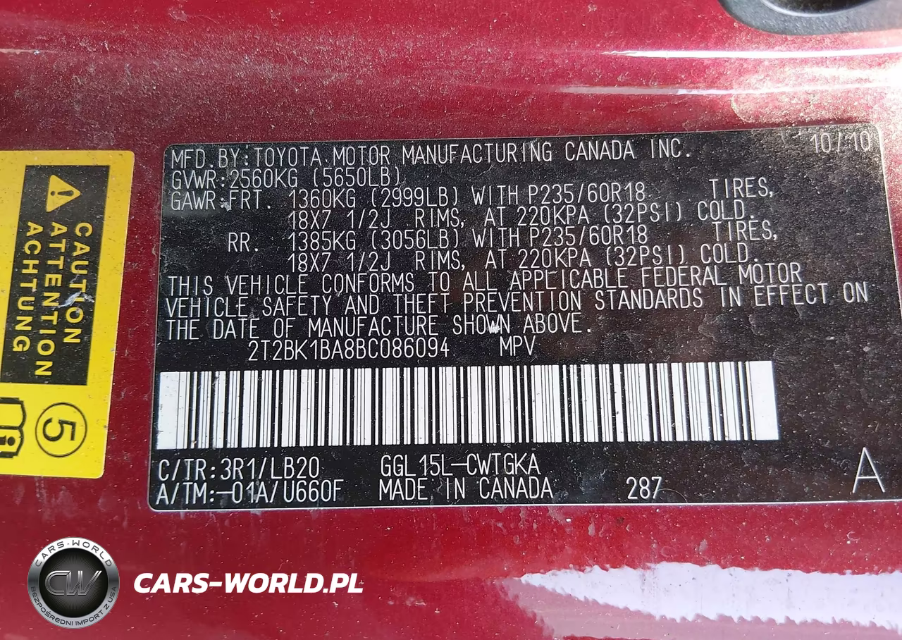 2011 Lexus Rx 350 VIN:2T2BK1BA8BC086094 - 9