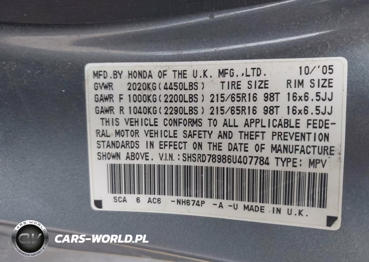 2006 Honda Cr-V Se VIN:SHSRD78986U407784 - 9