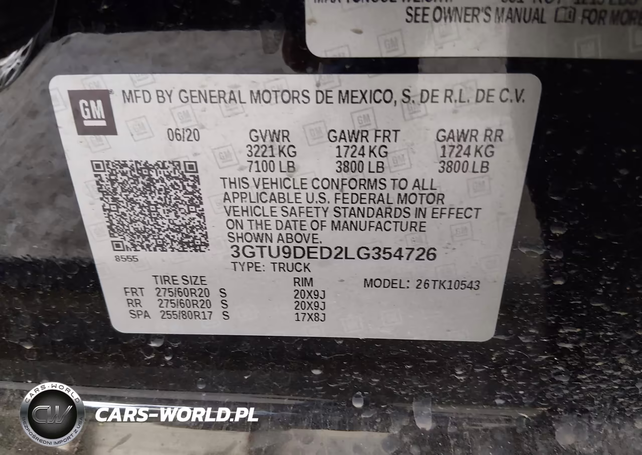 2020 GMC Sierra 1500 4Wd Short Box Slt VIN:3GTU9DED2LG354726 - 7