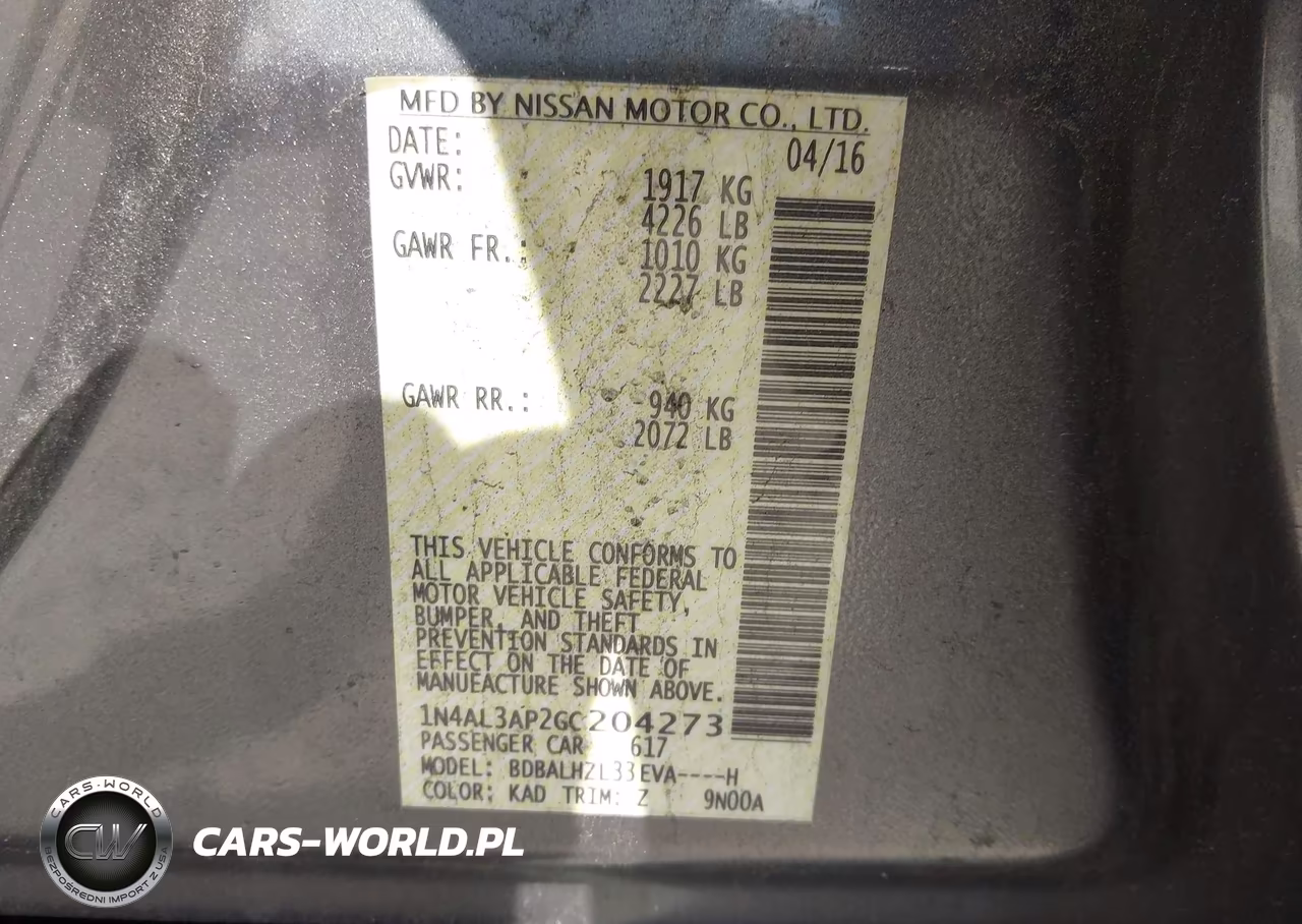 2016 Nissan Altima 2.5 Sr VIN:1N4AL3AP2GC204273 - 9